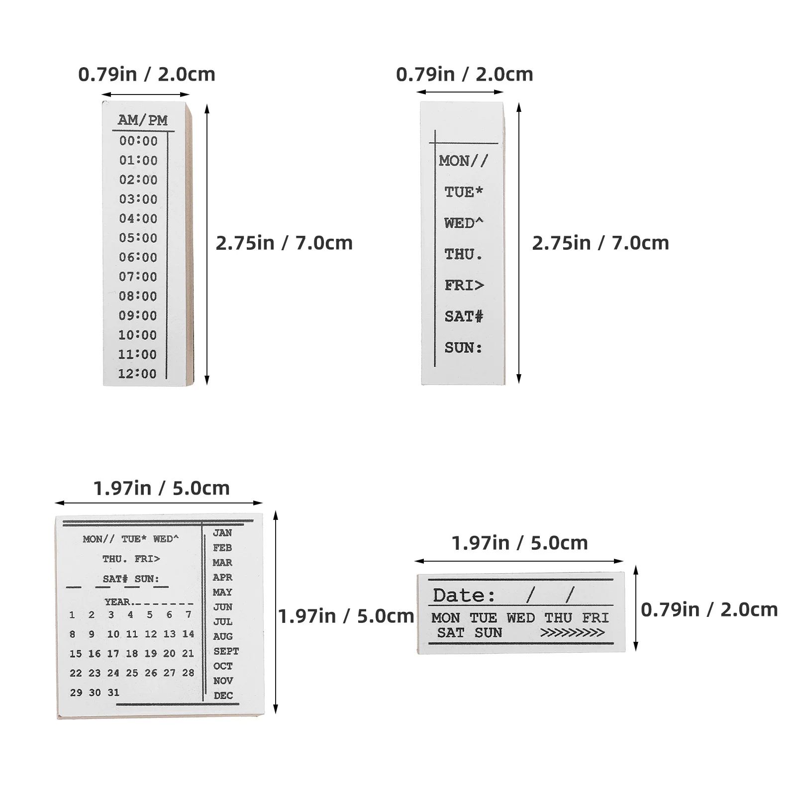 4 قطعة 1 صندوق Diy بها بنفسك الخشب مجلة ختم مجموعة اليدوية Stamps ل مخطط الديكور سجل القصاصات بطاقة Stamps التقويم الجدول الزمني المنظم