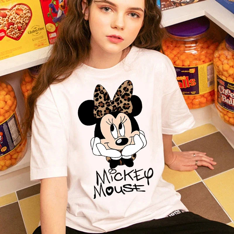 Mulheres Mickey Anime T-Shirt Oversized, Blusas Gráficas, Roupas Y2K, Tops Harajuku, Roupas Kawaii