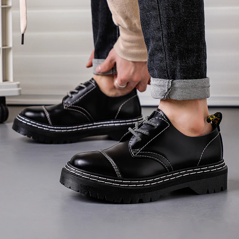 

Мужские повседневные туфли из натуральной кожи для любого сезона, с мягкой подошвой, комфортные, для свадьбы, торжеств и вечеринок