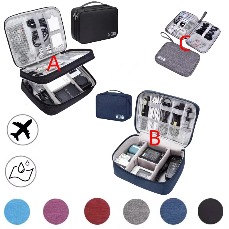 Cable Storage Bag Waterproof Digital Electronic Storage Bag Travel USB Data Cable Charger Plug Storage Cable Organizer