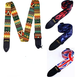 Guitar Strap Multi-Color Guitar Belts Adjustable Colorful Printing Nylon Guitar Straps Bass Acoustic Electric Guitar Accessories