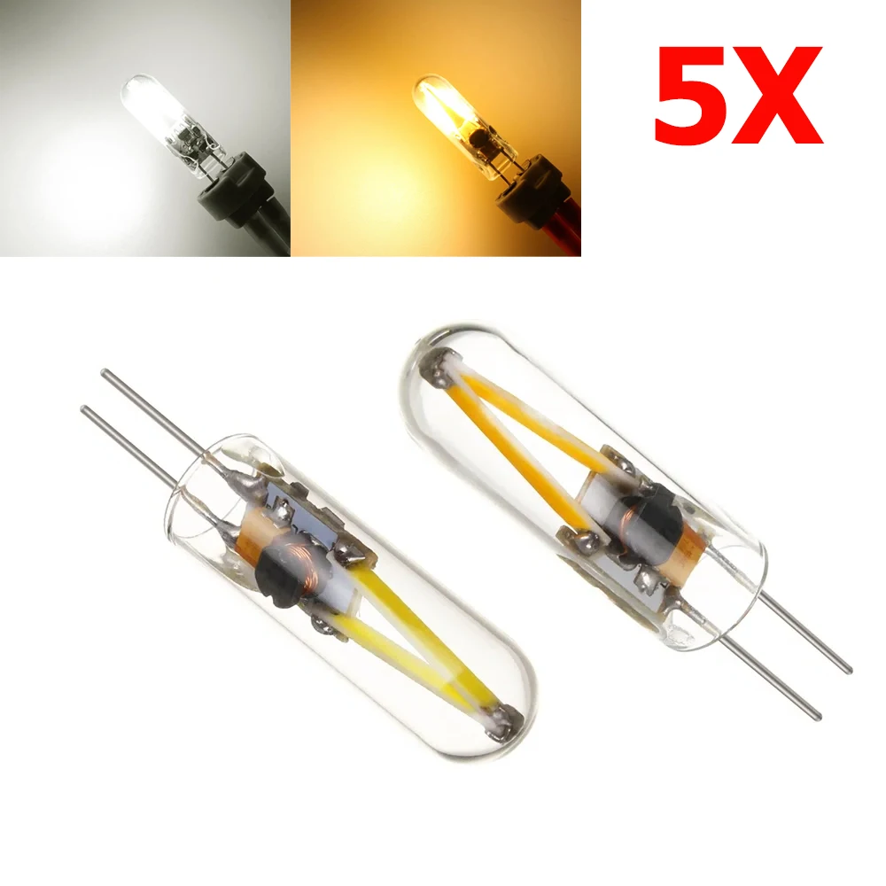 

5PCS G4 LED Light Bulbs AC/DC 12V COB Bombillas Filament Glass Cool White 6000K Warm 3000K 3W Lamp Bulb Spotlight Chandelier