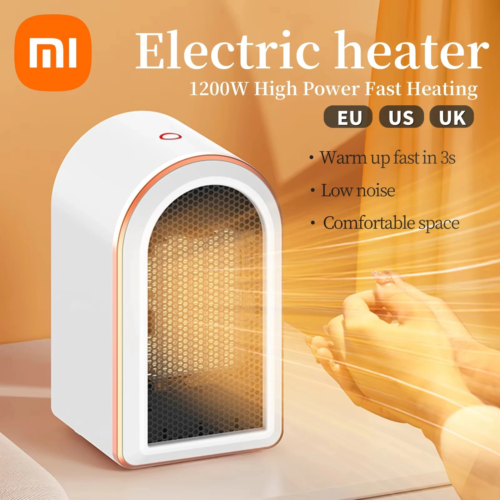 Xiaomi 1200w aquecedor de espaço aquecedor elétrico aquecimento rápido leve desktop mini aquecedor ar quente escritório em casa ventilador mais