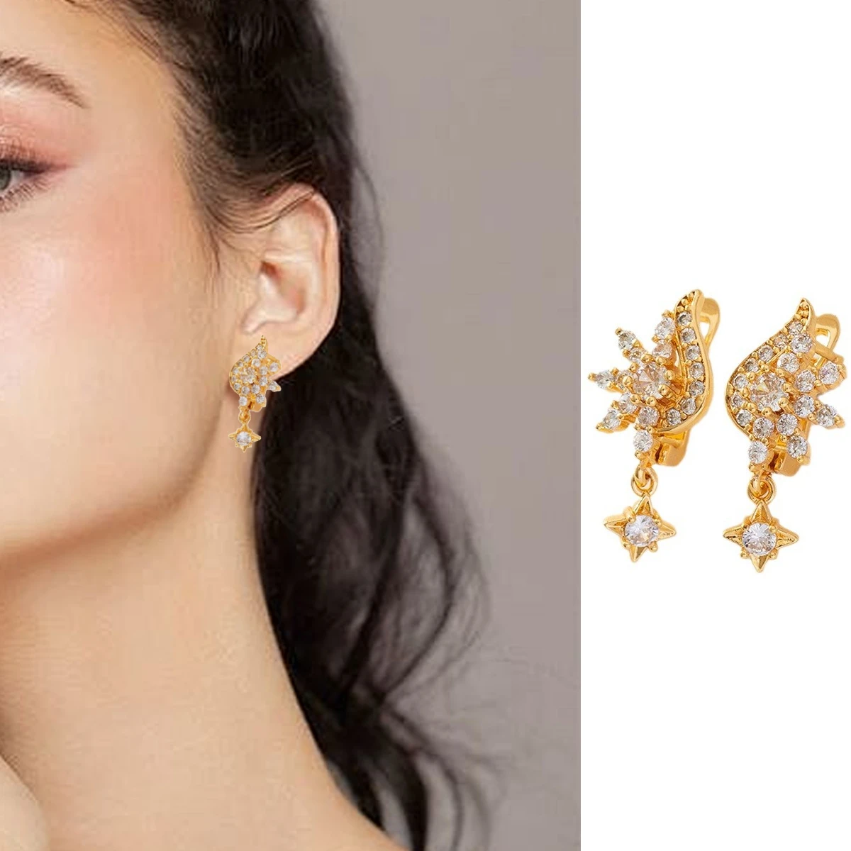 Neue Zirkon-Ohrringe, Schmuck für Frauen mit hypoallergenem und modischem Anhänger, Ohrstecker, Geschenke