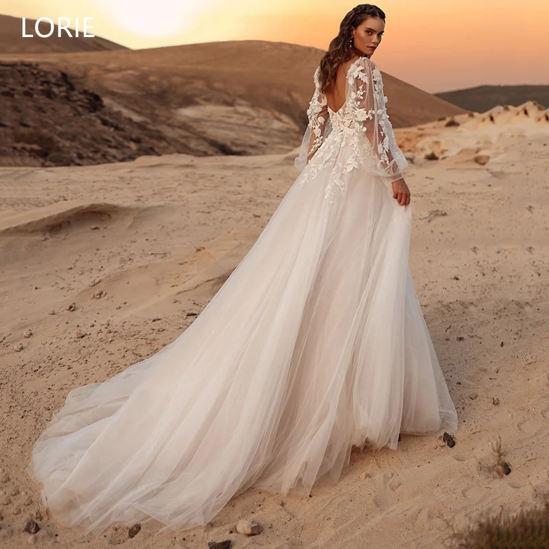

LORIE Tulle Sweetheart Wedding Dress Backless Bride Prom Dresses A-Line Floor-Length Bridal Gown 2025 Customized