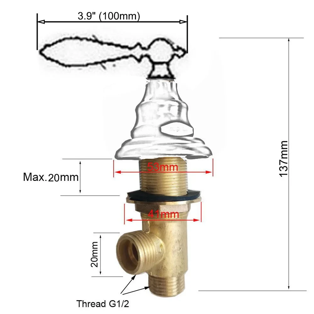 Limited Offer Wall Mounted Deck Installation Single Handle Control Valve Plug G1/2 External Thread X G1/2 Internal Thread Mzh39