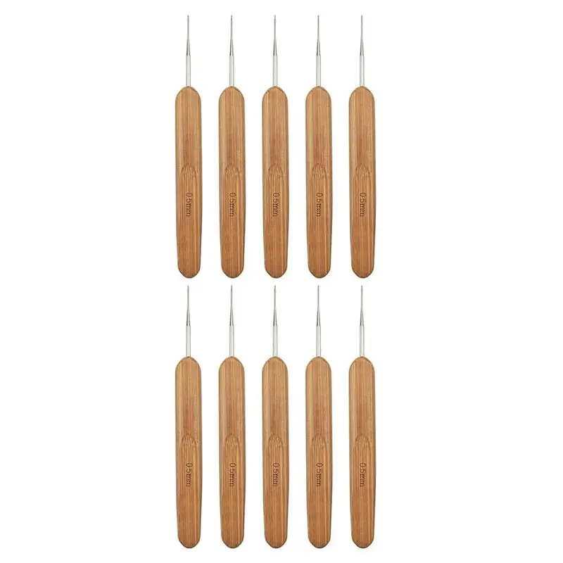 

AEE2-10PCS Dreadlock Crochet Hook Tool, Dreadlocks Crochet Hooks For Hair Wood, Dreadlock Crochet Hook Tool