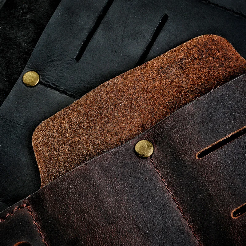 PJ8 Crazy Horse lederen dubbele schede meshoes Multifunctionele zaklamp tactische pennenhoes