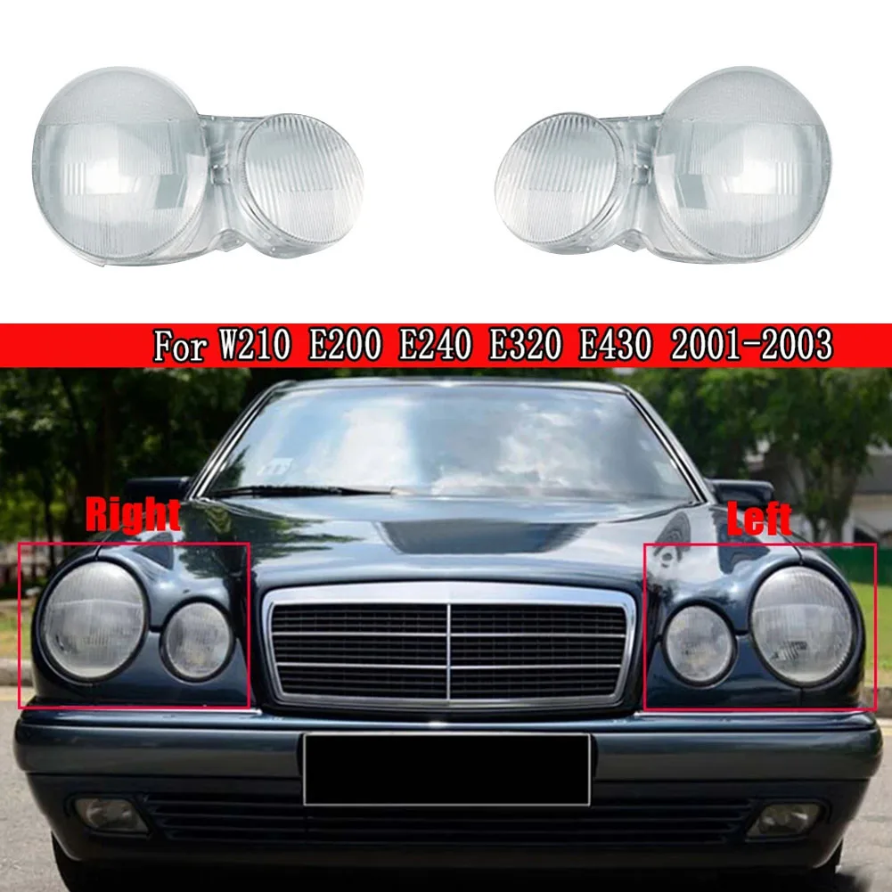 Car Headlight Lens Cover Headlight Lamp Replacement Shell for Mercedes-Benz W210 E200 E240 E320 E430 1995-2003 Left