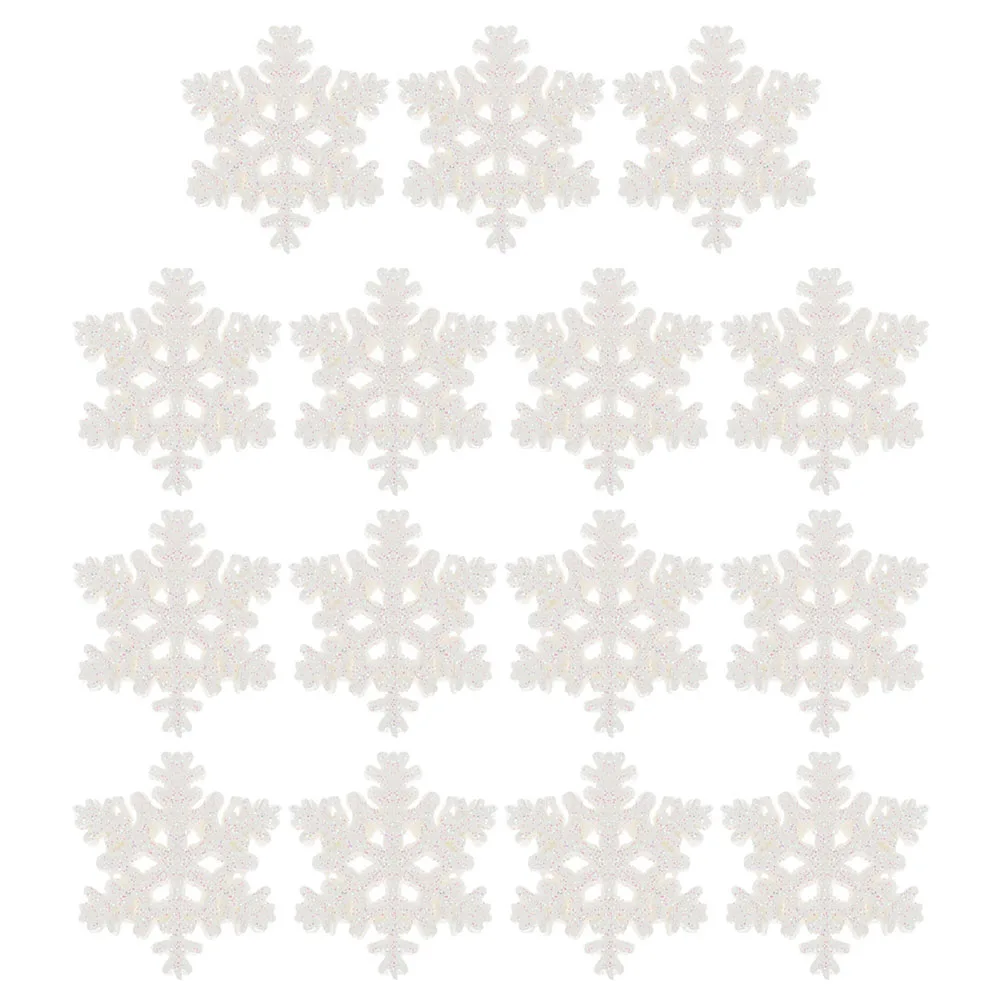 

50pcs Christmas Snowflake Decoration Resin Hanging Pendant For Xmas Tree Wall Window Holiday Party Decor Snowflake Ornaments