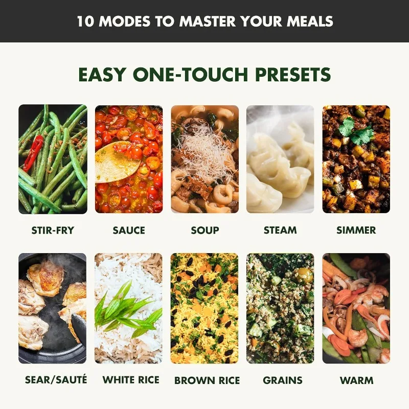 وعاء مقلاة GreenPan Elite Essential Smart Electric 6QT، Sear Saute Stir-Fry and Cook Rice، سيراميك غير لاصق، خالٍ من مادة PFAS، أسود