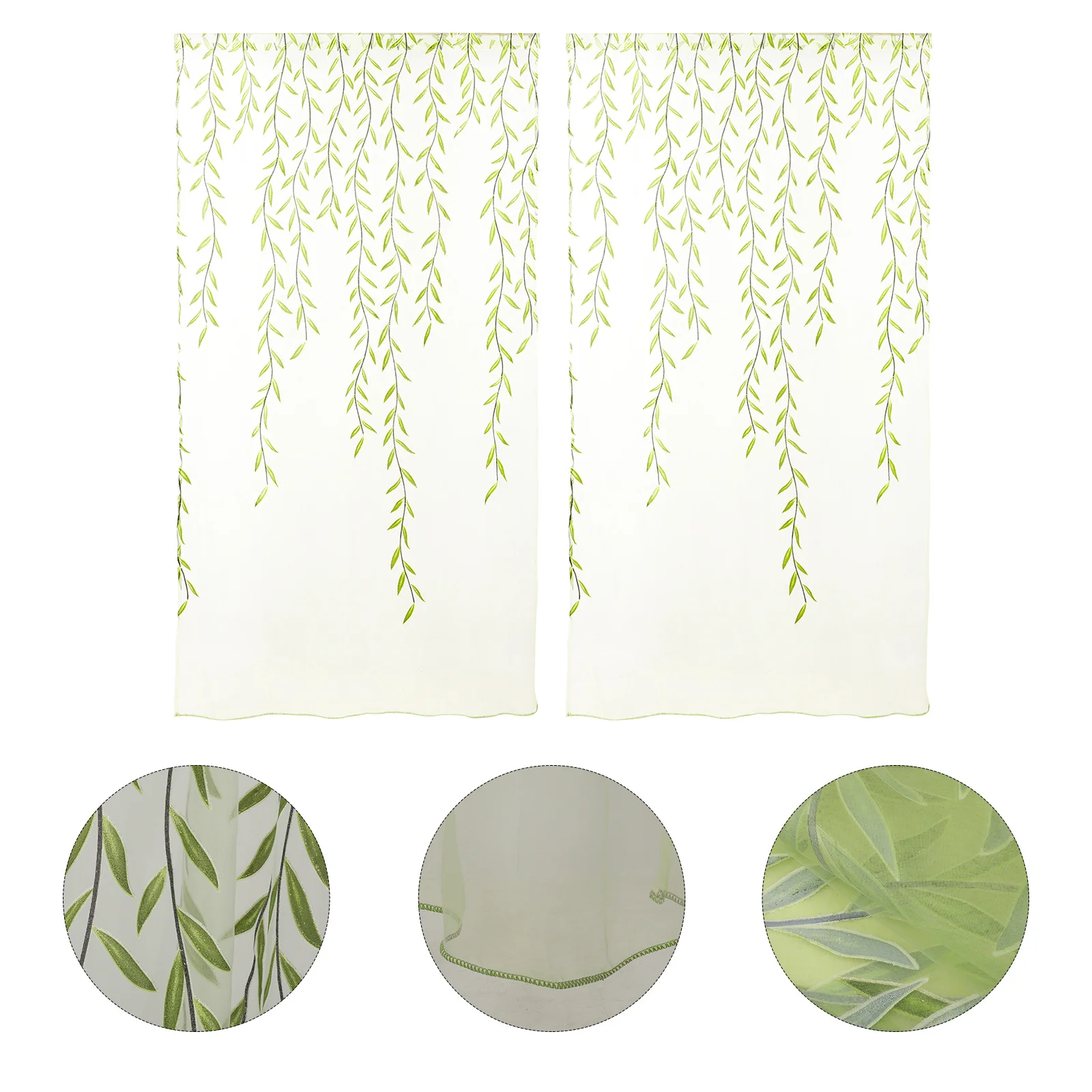 

Premium Window Sheer Curtains 100X200Cm Green Voile Tulle For Bedroom Living Room Kitchen Hall Light Filtering Privacy