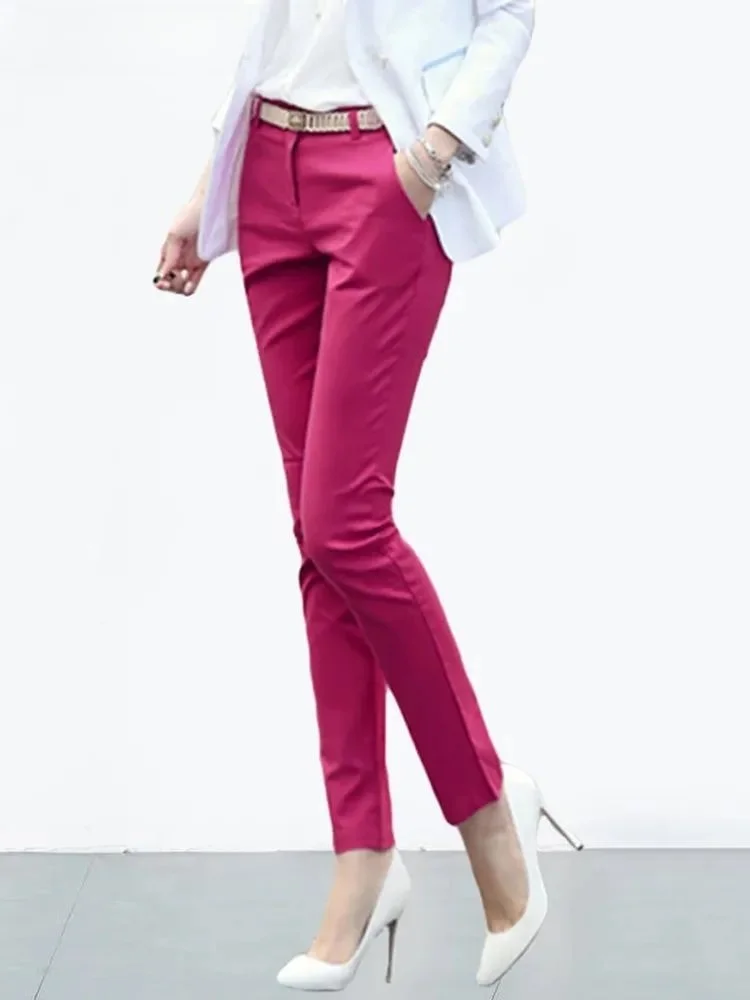 

S4xl Big Size Women's Formal Office Pencil Pants New 2023 High Waist Straight Leg Trousers for plus Size Ladies