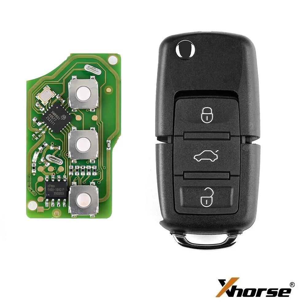 5PCS/LOT For Volkswagen B5 Type Xhorse Wire Remote Key 3 Buttons XKB501EN Work With VVDI Key Tool