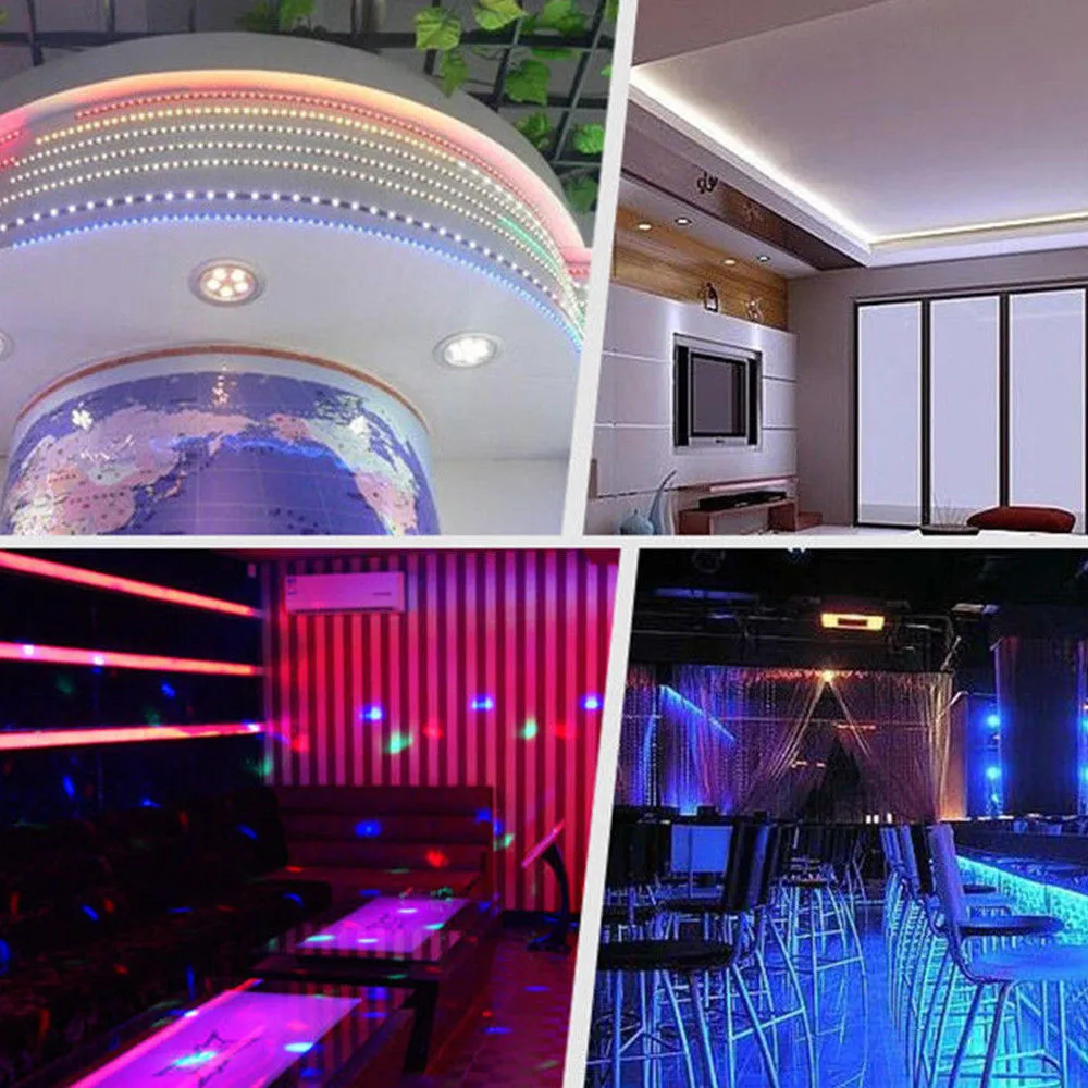 DIY LED U-HOME 5M Ice Blue SMD5050 LED Strip Light Non-Waterproof 470nm-490nm Wave Length for Car Room Kitchen Office Holiday