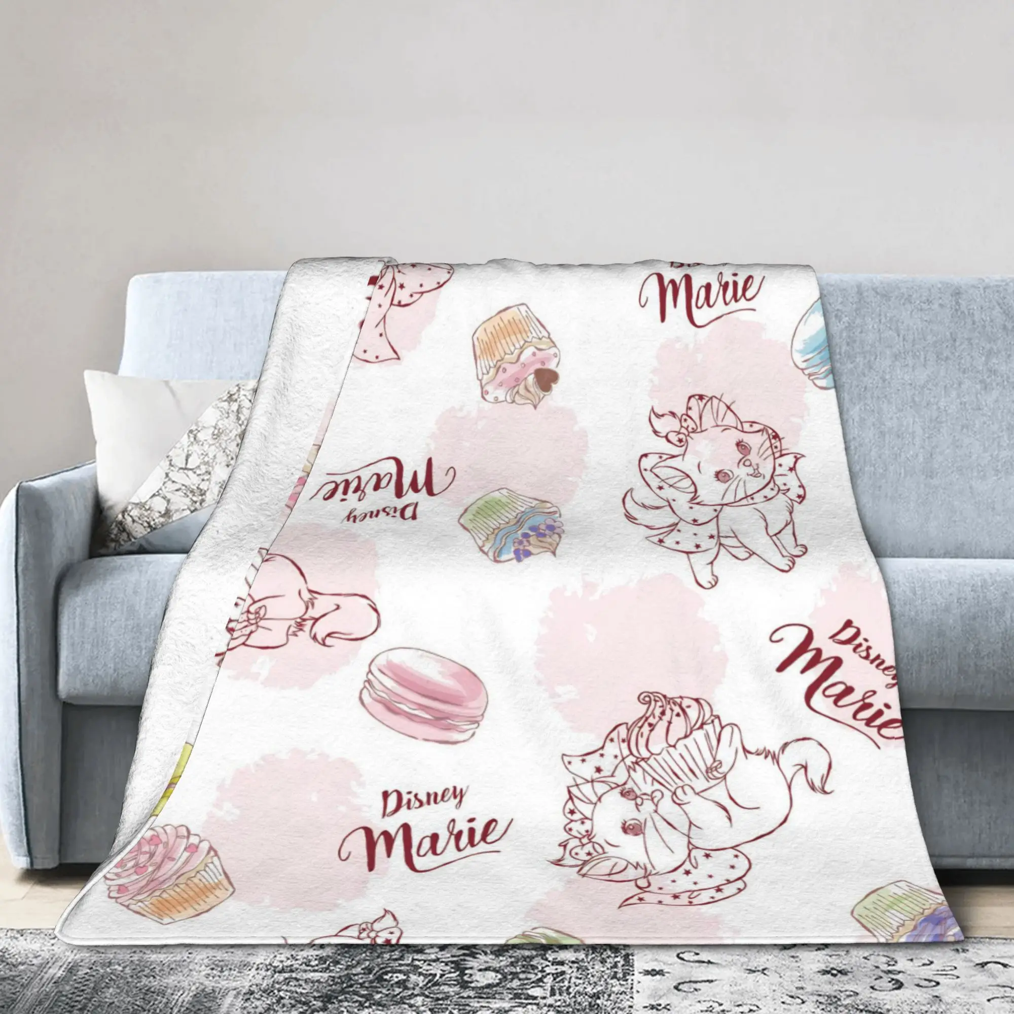 

Бархатные пледы The Aristocats Marie Cats Paris с героями мультфильмов для дивана, вязаное одеяло, тонкое дышащее автомобильное одеяло