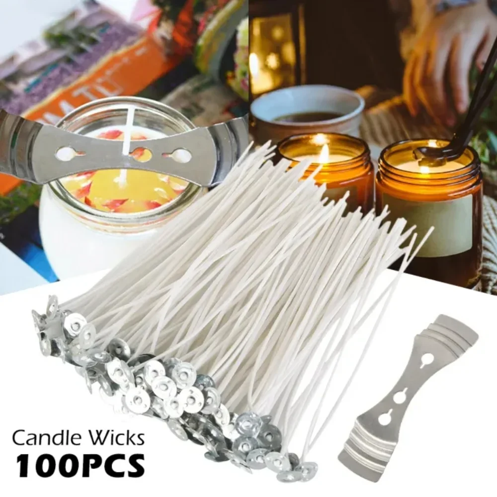 

100pc Smokeless Pure Cotton Candle Wick DIY Wax Core Woven Cotton Core Kerosene Lamp Wax Line for Tealight Floating Candles