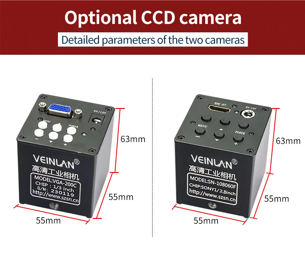 

HDMI Vga Industrial Video Microscope Camera, C/Cs Interface, Ccd Industrial Digital Camera for Image Observation Collection
