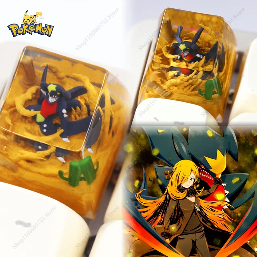 Pokemon Resin Keycaps Anime Characters Butterfree Resin Transparent 3D Keys For Mechanical Keyboard accessories Exquisite Gifts