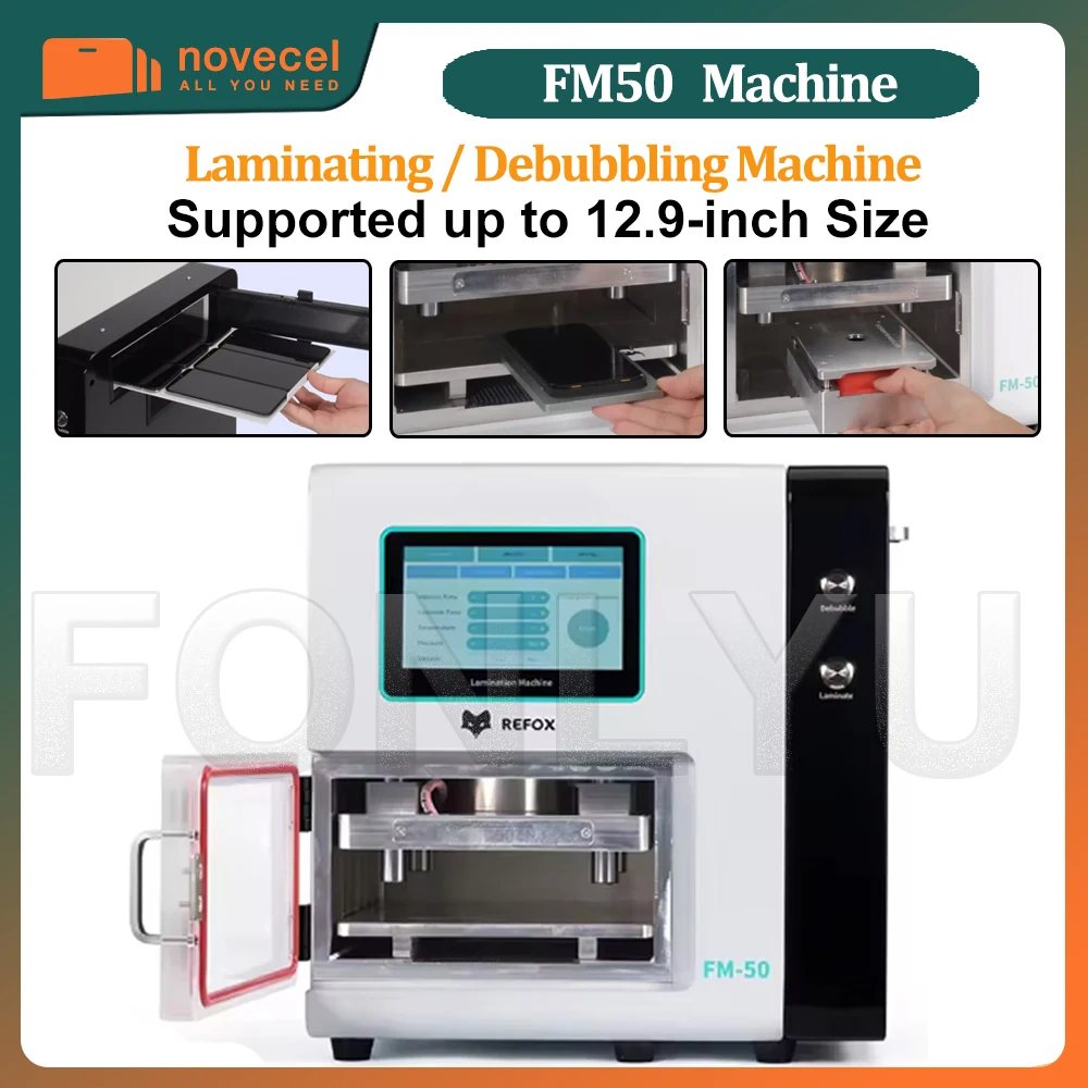 

REFOX FM-50 12.9 inch OCA Laminator debubbler with Bubble Removal for Phone Curved / Flat Tablet Screen Refurbish Repair Tools