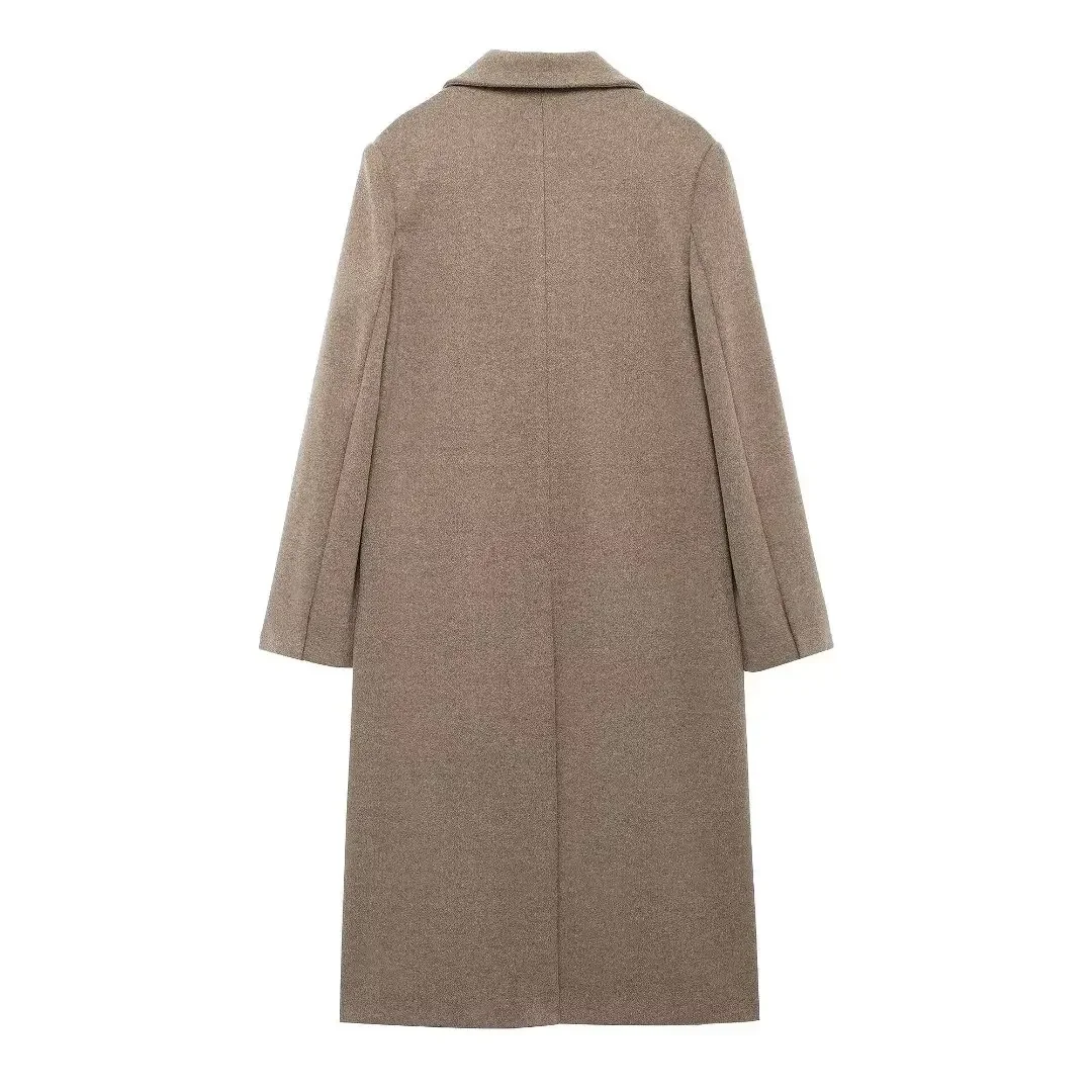 Tangada 2024 Winter Women Thick Warm Woolen Long Coat Long Sleeve Female Elegant Overcoat BE0278