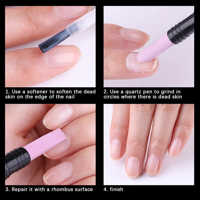 1 Stuk Draagbare Quartz Slijpen Nagel Nagelriem Schaar Dode Huid Remover Nagellak Manicure Stick Nagelvijlen Accessoires Tool