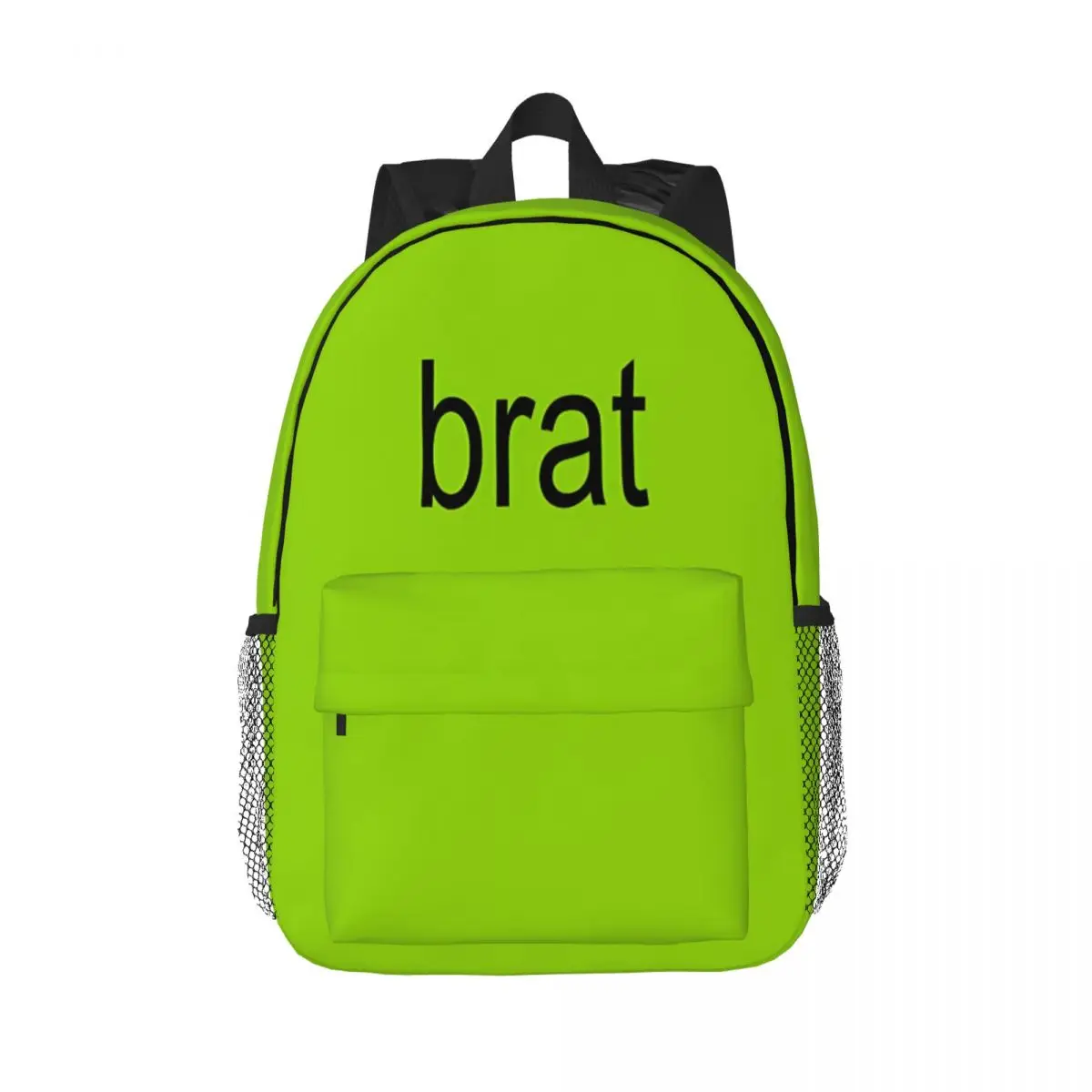 Tas sekolah ringan motif Charli XCX Brat, tas sekolah kasual ringan untuk sekolah, luar ruangan, belanja, kantor 15 inci