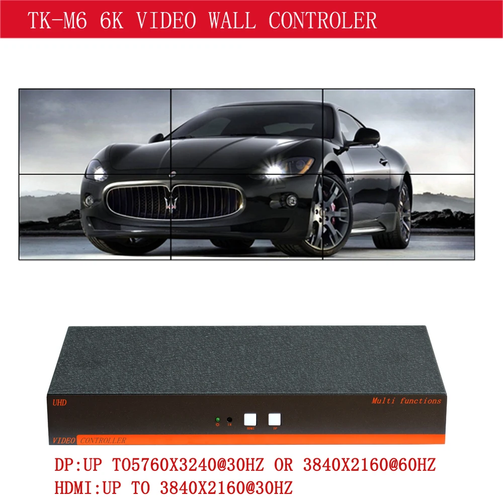 

6K x 2K Video Wall Controller for 6 units , 6K TV Wall Processor, UHD video splicer, DP1.2 and HDMI1.4 input