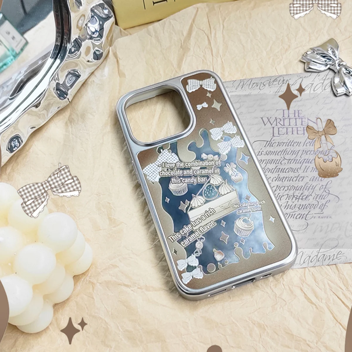 

Mirror Phone Case for iPhone 17 Pro Max 16 15 Plus 14 13 12 11 Camera Protection for Male Female Soft Frame Luxury Bumper Cake