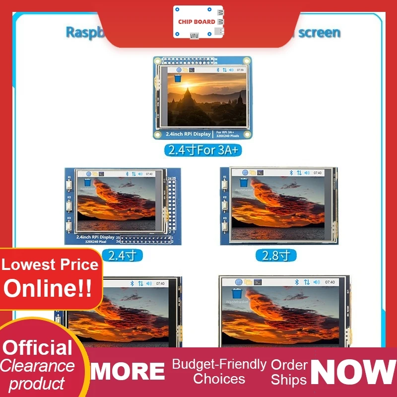 

Сенсорные дисплеи GPIO для Raspberry Pi: варианты от 2,4 до 3,5 дюймов, совместимые с Pi 4B/3B/3B+