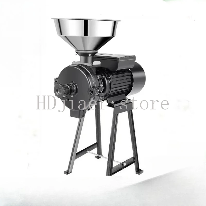 

Commercial Stainless Steel Funnel Electric Grain Mill – 5.9" Cast Steel Abrasive Disc Soybean Grinder Corn Flour Mill