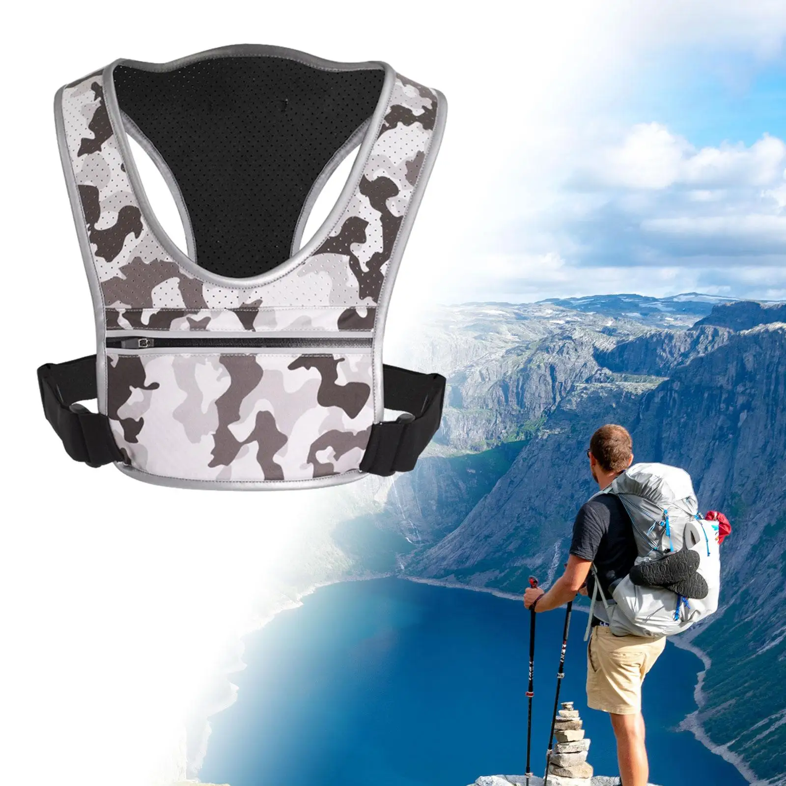 Outdoor Sport Vest Bag Vest Backpack for Hiking Camping Outdoor Activities