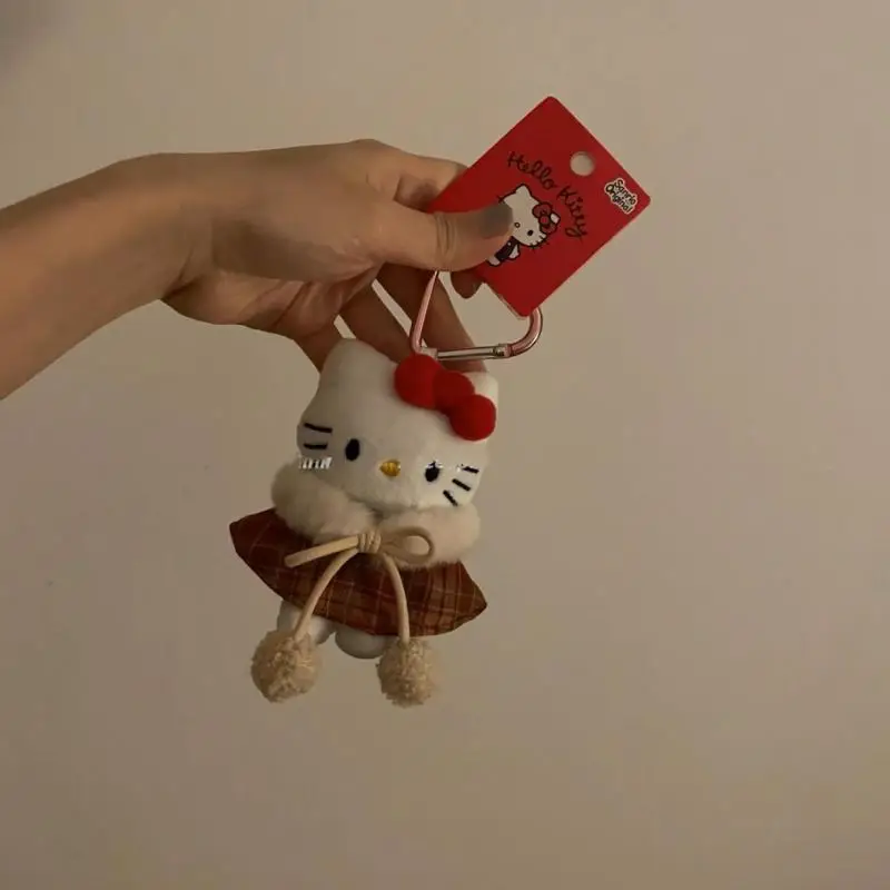 سانريو مرحبا كيتي الكرتون أفخم معطف عباءة المفاتيح الفتيات النساء حقيبة مدرسية حقيبة كروسبودي قلادة اكسسوارات هدايا عيد الميلاد #2