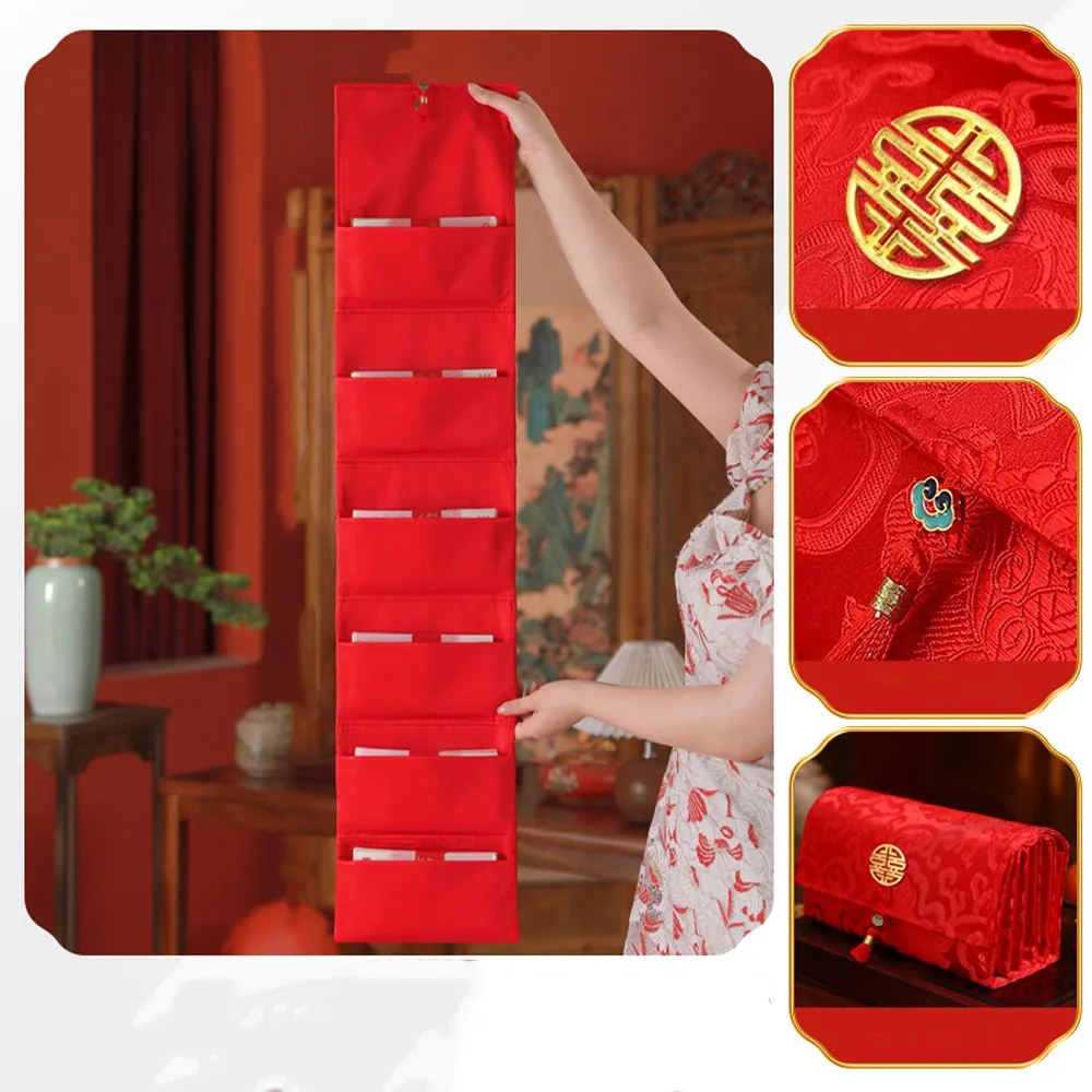 

Chinese Style Folding Red Envelope Traditional Hongbao Wedding Money Envelope Blessing Bonus Red Pocket Wedding