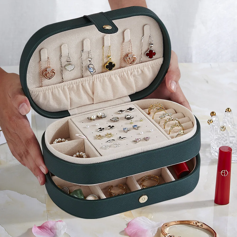 

Mutihome European Princess Multi-layer Convenient Travel Type Large Capacity Earrings Earrings Ring Necklace Jewelry Storage Box