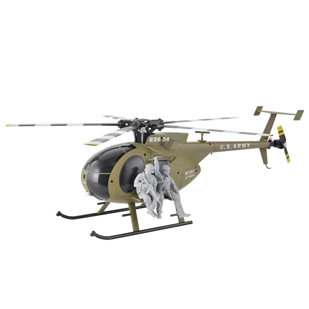 RC ERA C189S RC Helicopter MD500 1/28 Scale Altitude-Hold Optical Flow Position 6CH Brushless Aircraft Toy With Soldier Figure