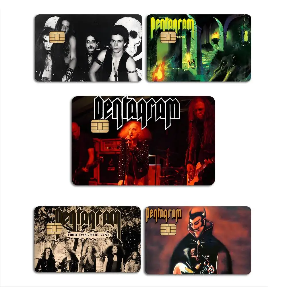P-Penta-gram-S-Rock Band Anime Cartoon Bear Skin Sticker Film Tape Case for Big Credit Debit Card Front Side