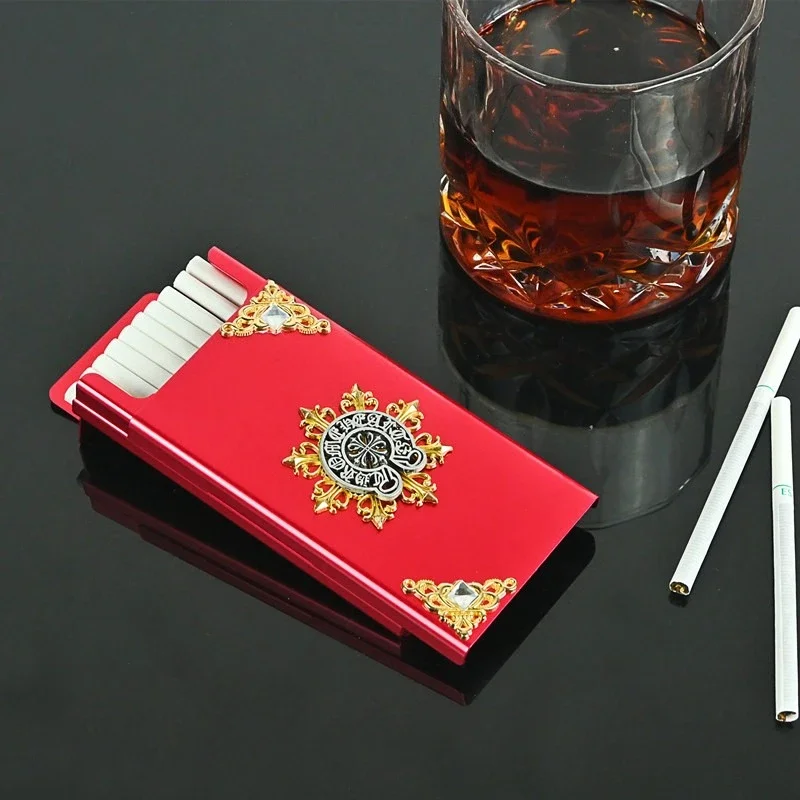 New 20-pack Thin Pressure-resistant High-value Cigarette Box Halloween Handmade Accessories Metal Cigarette Box Women's Cigarett