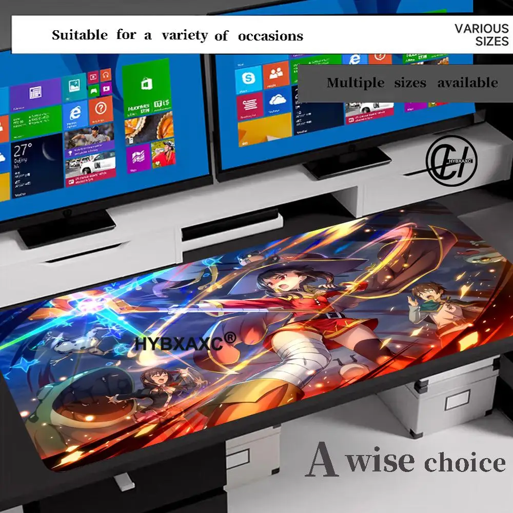 KonoSuba Megumin XXL mouse pad Anime Computer Mat 900x400mm Gaming Accessories Kawaii mousepad Large Padmouse Keyboard Deskmat