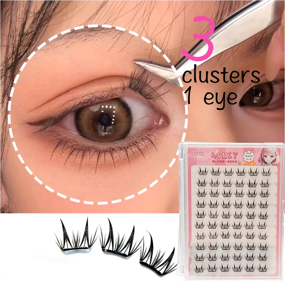 

Large Capacity Self-Adhesive Eyelashes 10 Rows No Glue Fake Lashes Extensions Reusable for Makeup Soft Mink Eyelashes