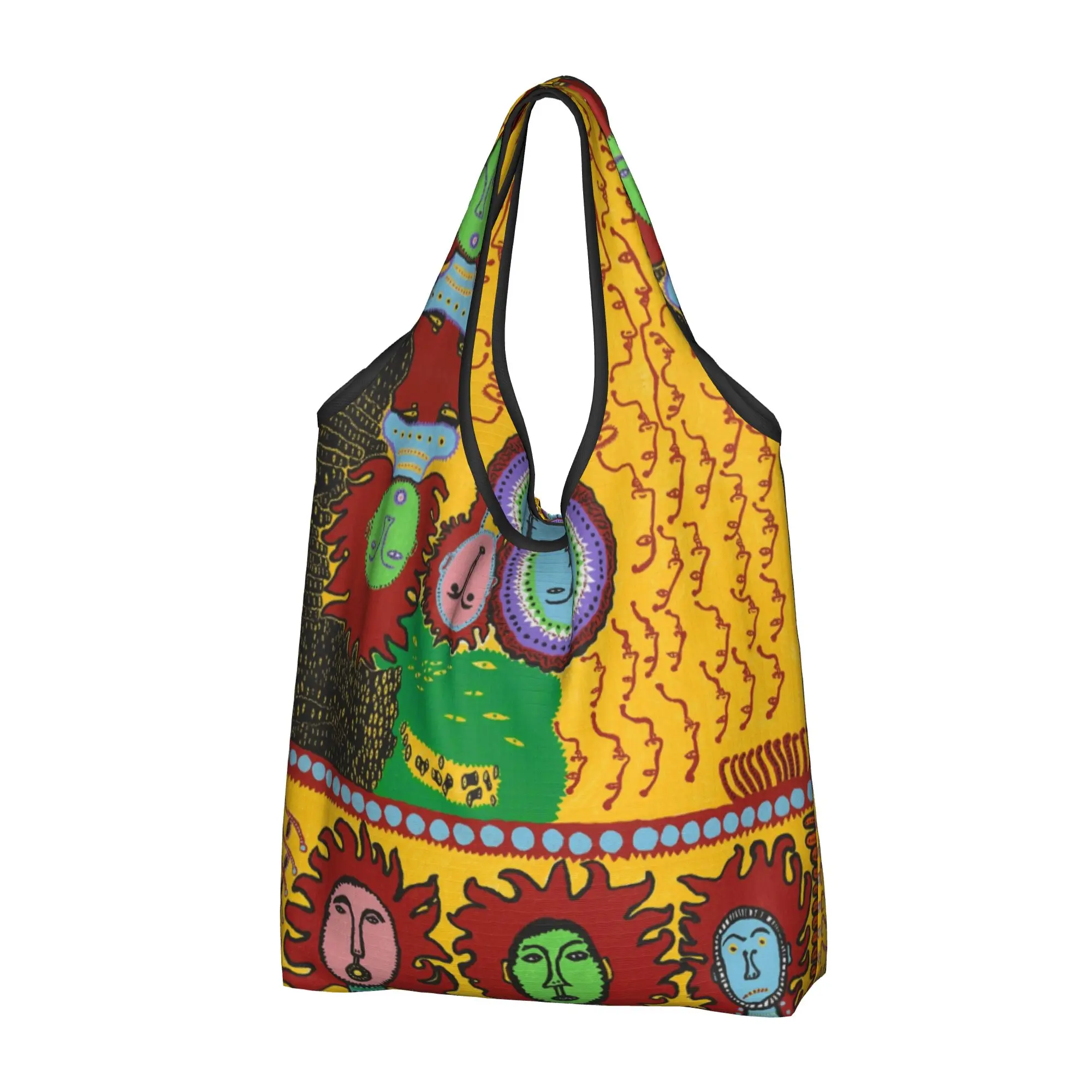Custom Yayoi Kusama Shopping Bag Women Portable Large Capacity Grocery Garden of Women In Blooming Youth Shopper Tote Bags