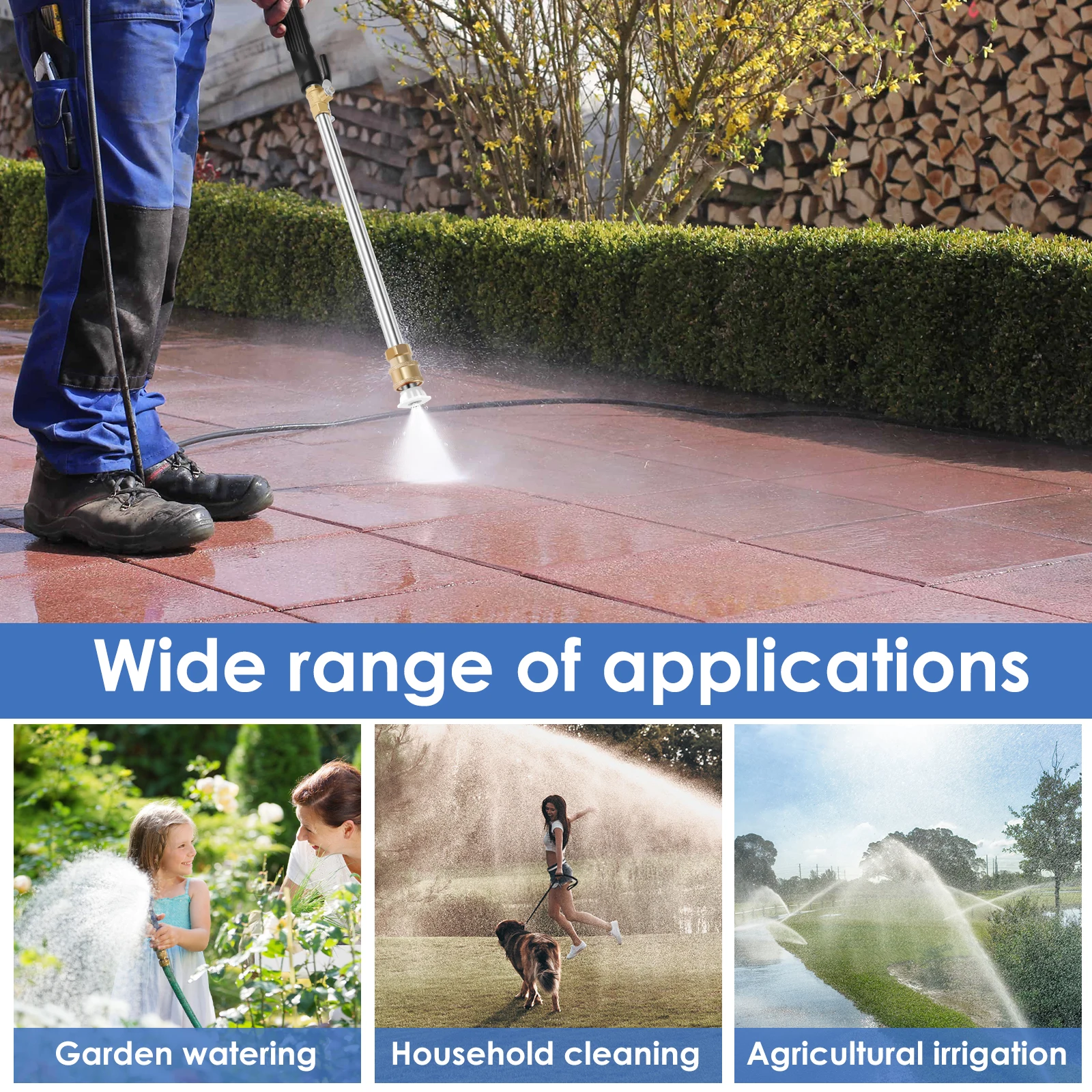 High Pressure Washer Wand Garden Water Gun Car Washing Garden Washer Hose Wand Nozzle Sprayer Metal Car Cleaning Tools