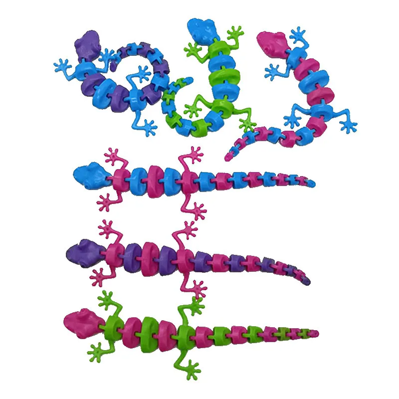 20pcs Joint Skeleton Gecko Octopus Dinosaur Articulated Flexible Fidget Relief Anti-Anxiety Sensory Kids Toys