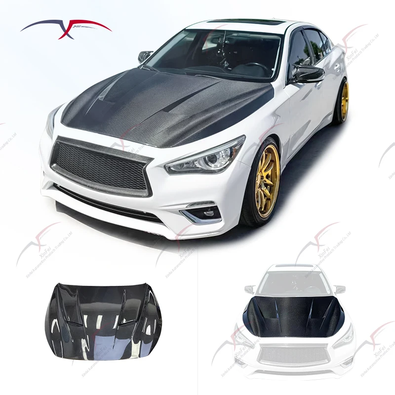 

Car Hood Modification Carbon Fiber Hood Suitable for Infiniti Q50 Body Kit Upgrade Decoration