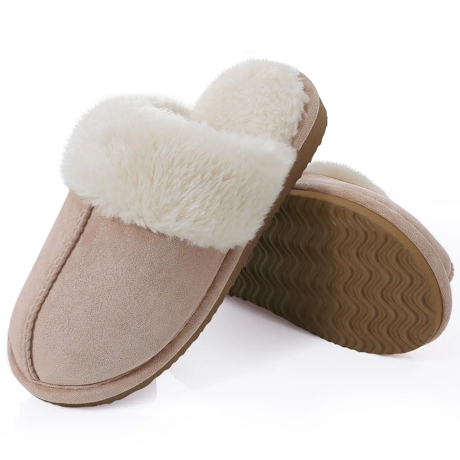 

Pallene Winter Fuzzy Women's Slippers Memory Foam Cozy House Slippers Fluffy Non-slip New Slides Furry Cotton Women's Slippers
