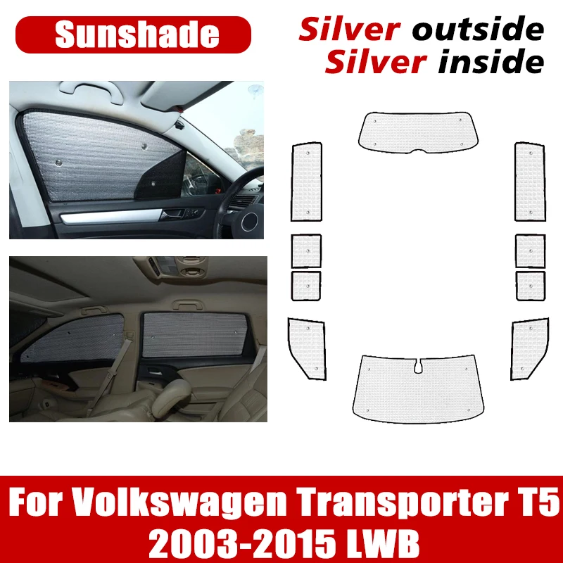 

Full Cover Visor For Volkswagen VW Transporter Caravelle Multivan Doubleback T5 LWB 2003-2015 Window Sunshade Car Accessories