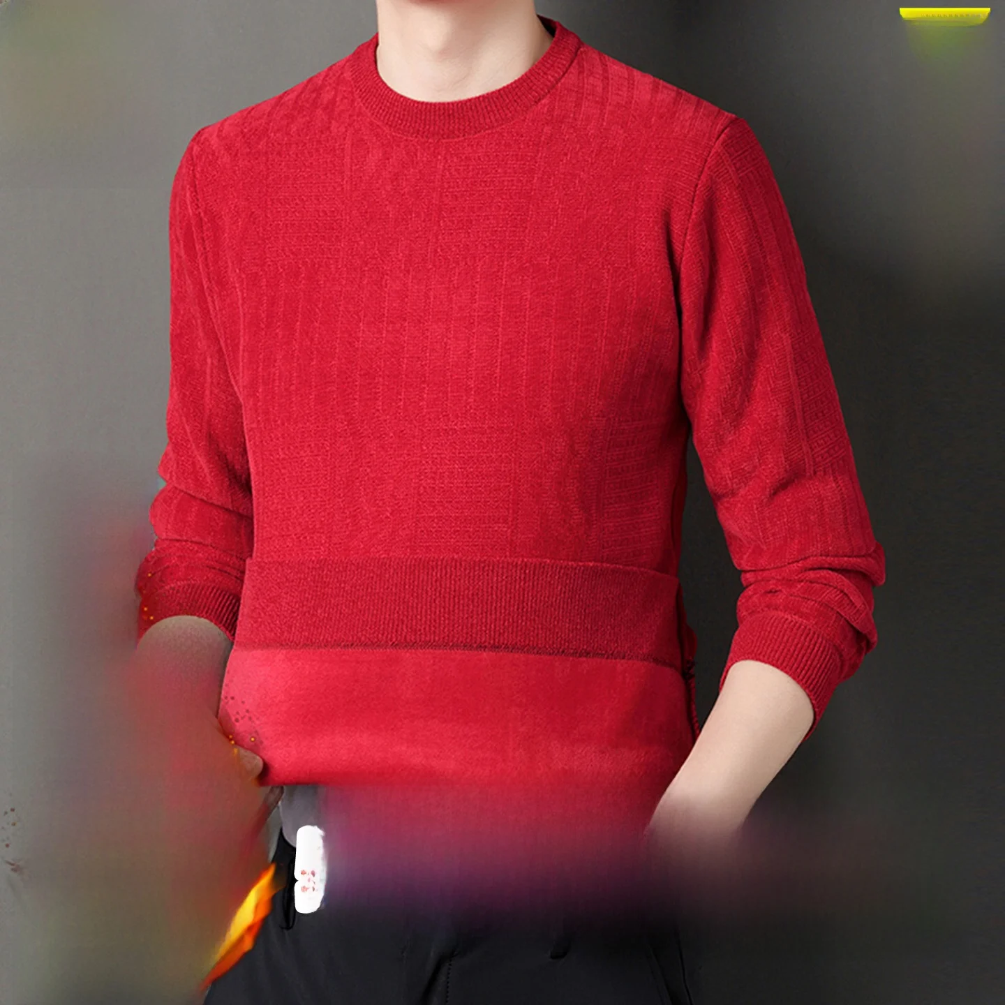 Зимний свитер Thiened Fce для папы, теплая длинная мужская футболка среднего возраста иpa Snowy Chilidog, антихолодный трикотаж