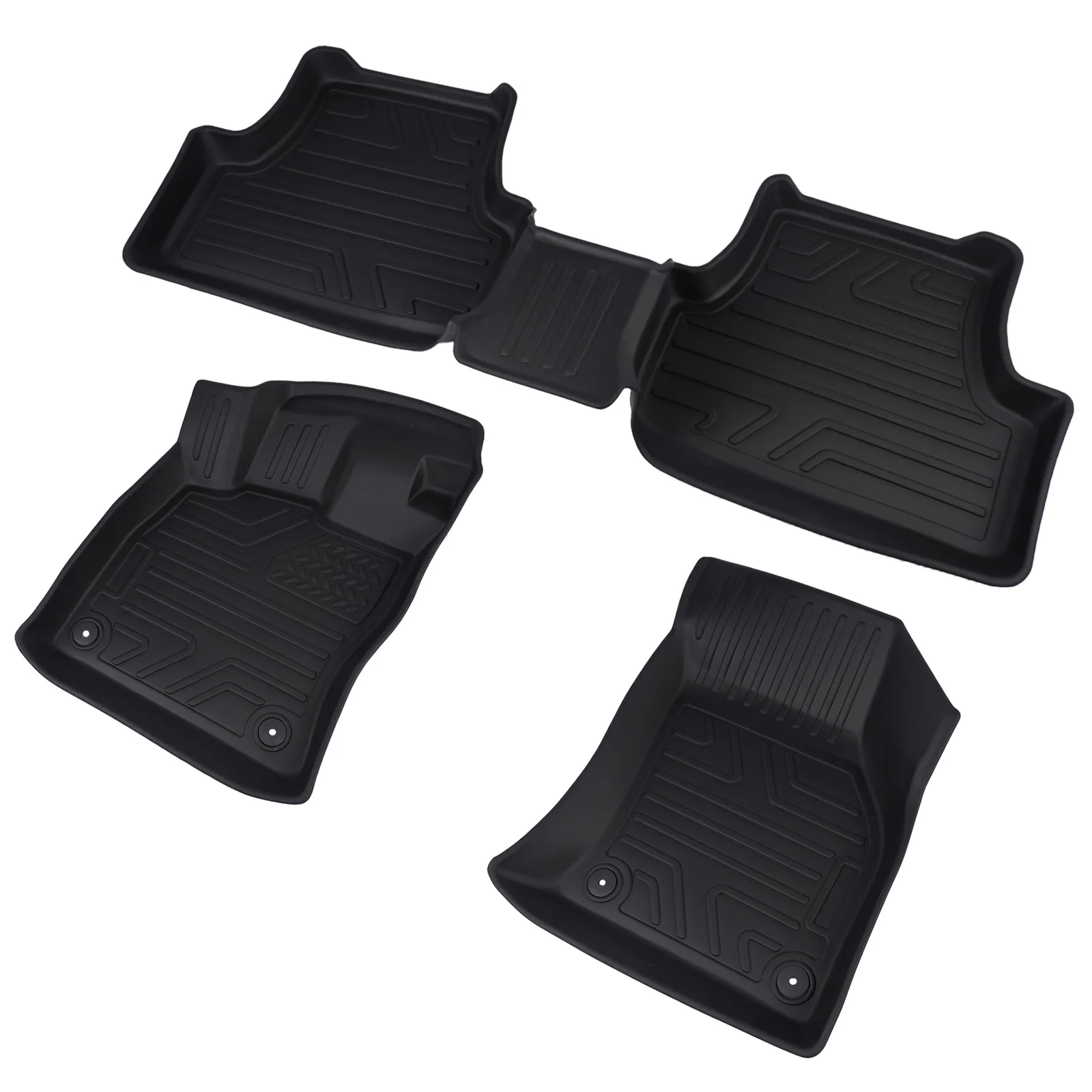 AP03 Präzisionspassende 3D Rutschfeste Autofußmatten Schwarz für VW Golf MK7 2015-2021 Vorne & Hinten Wasserdichte TPE-Fußmatten