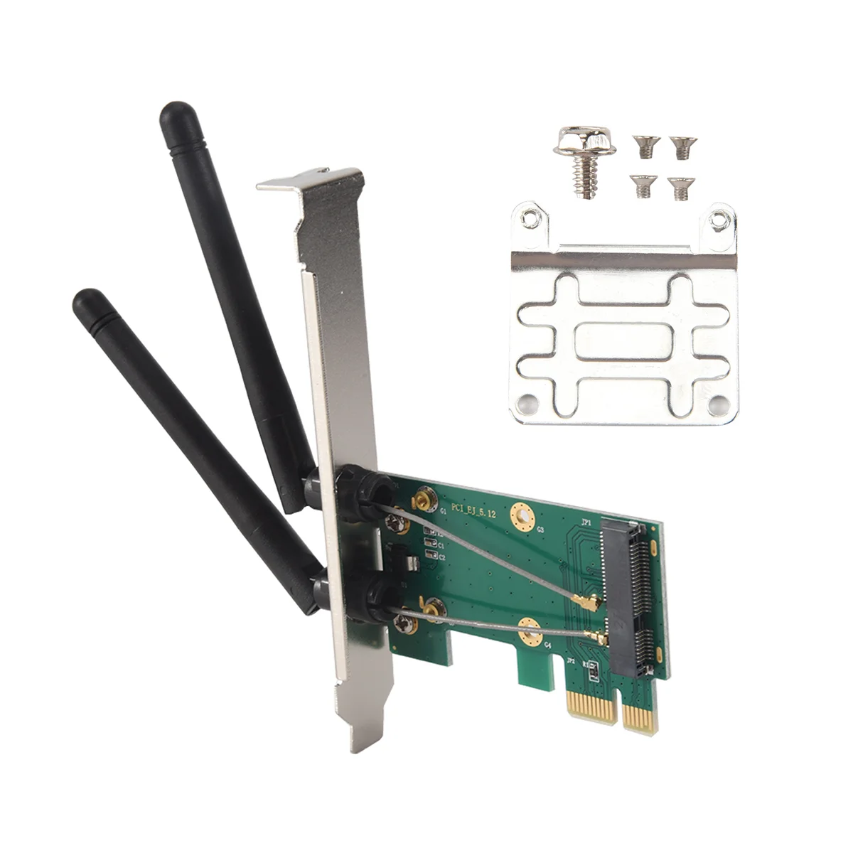 

Wireless Card WiFi Mini PCI-E Express to PCI-E Adapter with 2 Antenna External for PC‘-AA68