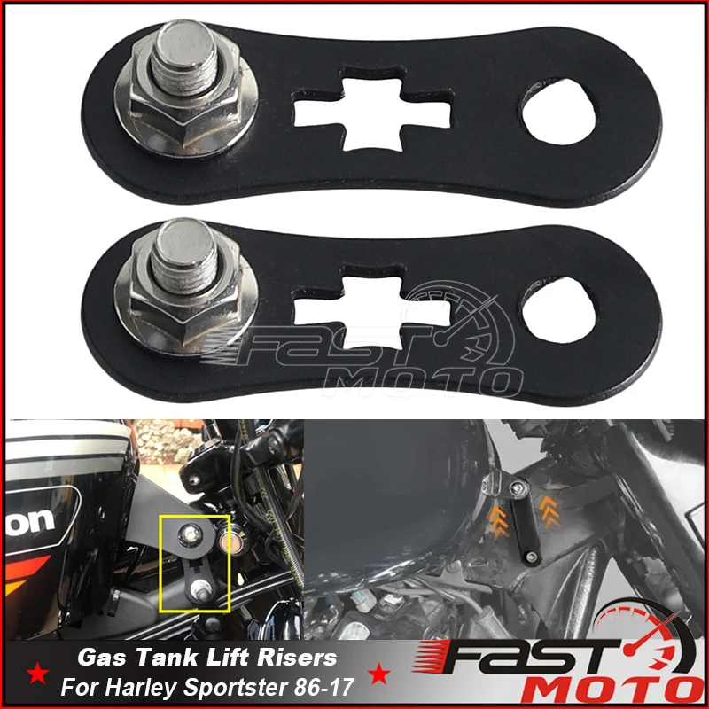 Motorcycle Raise Tank Risers Bracket Lift For Harley XL883 N/C/R/L Hugger Deluxe XL1200 48 72 Gas Tank Riser Extension Lift Kit